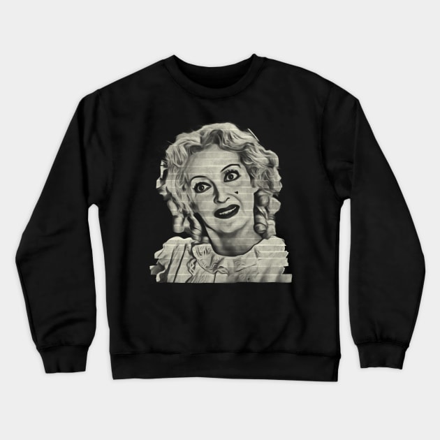 Bette Davis - Paper Tape Crewneck Sweatshirt by PAPER TYPE